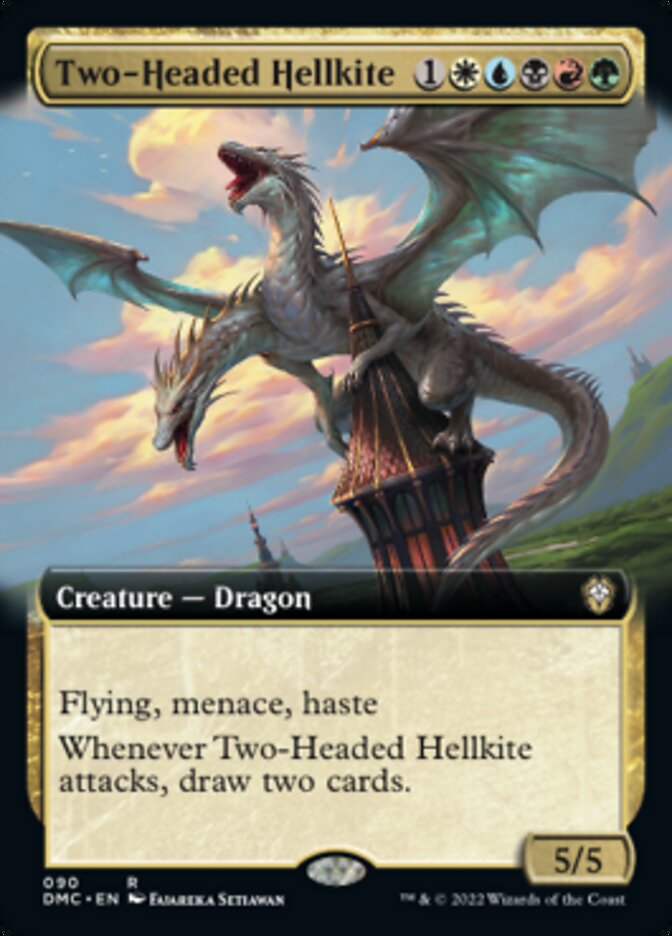 Two-Headed Hellkite (Extended Art) [Dominaria United Commander] | Silver Goblin
