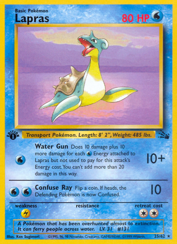 Lapras (25/62) [Fossil 1st Edition] | Silver Goblin