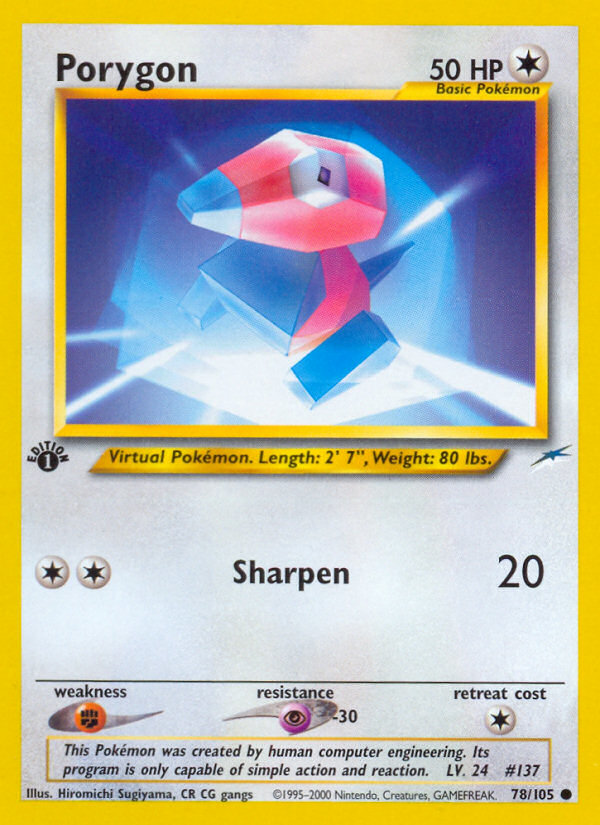 Porygon (78/105) [Neo Destiny 1st Edition] | Silver Goblin