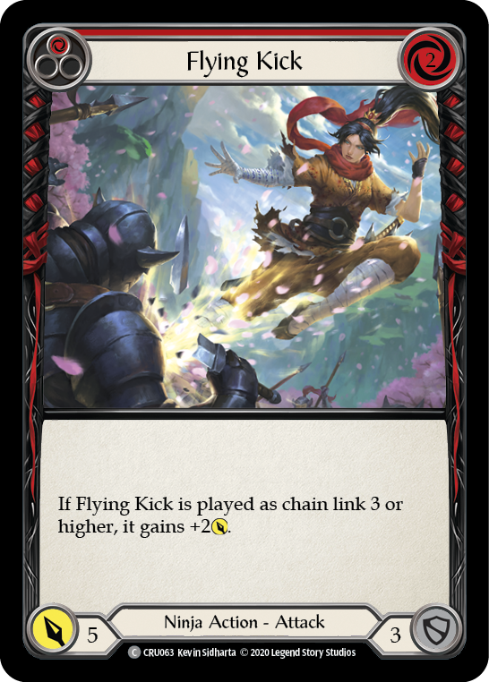 Flying Kick (Red) [CRU063] (Crucible of War)  1st Edition Rainbow Foil | Silver Goblin