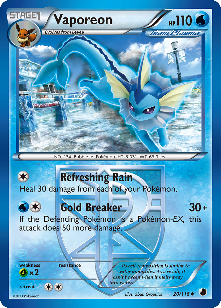 Vaporeon (20/116) [Black & White: Plasma Freeze] | Silver Goblin