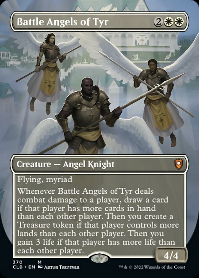 Battle Angels of Tyr (Borderless Alternate Art) [Commander Legends: Battle for Baldur's Gate] | Silver Goblin