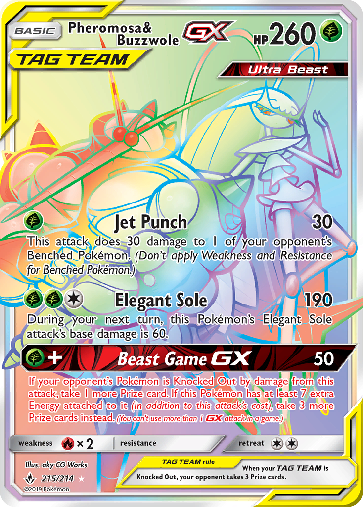 Pheromosa & Buzzwole GX (215/214) [Sun & Moon: Unbroken Bonds] | Silver Goblin