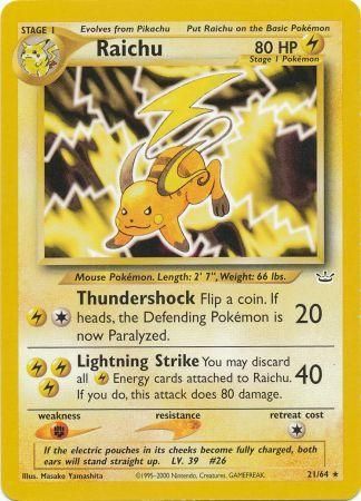 Raichu (21/64) [Neo Revelation Unlimited] | Silver Goblin