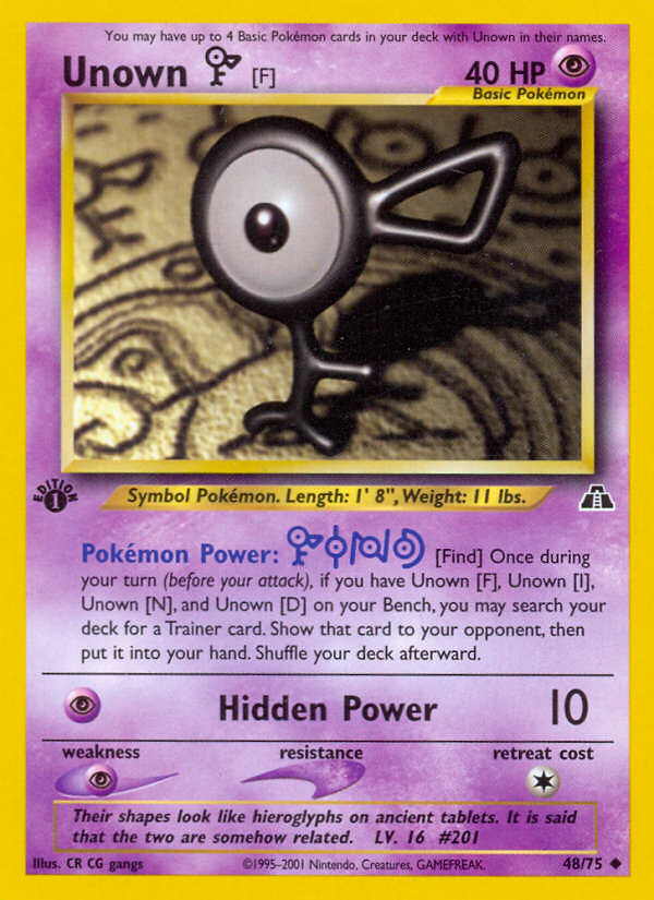 Unown [F] (48/75) [Neo Discovery 1st Edition] | Silver Goblin