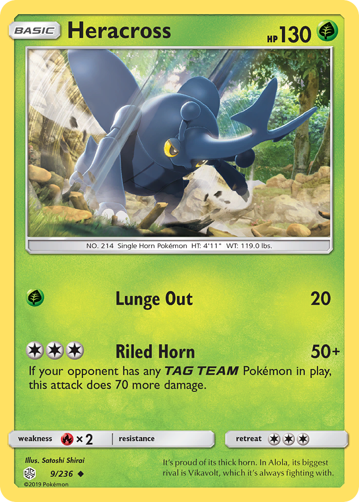 Heracross (9/236) [Sun & Moon: Cosmic Eclipse] | Silver Goblin