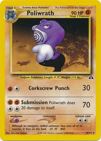 Poliwrath (28/75) [Neo Discovery Unlimited] | Silver Goblin