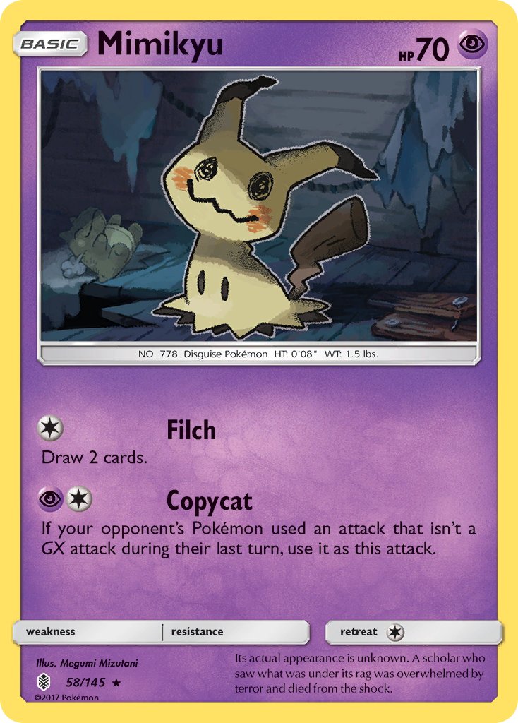 Mimikyu (58/145) (Theme Deck Exclusive) [Sun & Moon: Guardians Rising] | Silver Goblin