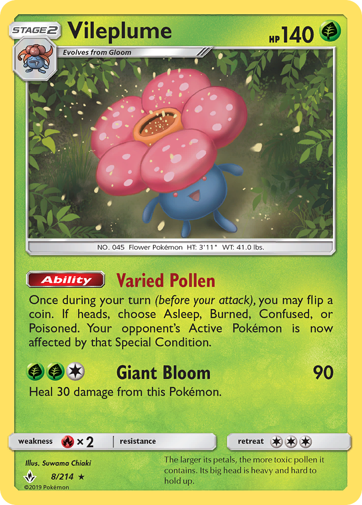 Vileplume (8/214) [Sun & Moon: Unbroken Bonds] | Silver Goblin