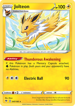 Jolteon (047/185) [Sword & Shield: Vivid Voltage] | Silver Goblin