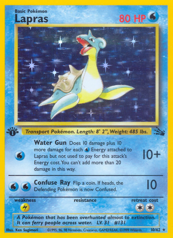 Lapras (10/62) [Fossil 1st Edition] | Silver Goblin