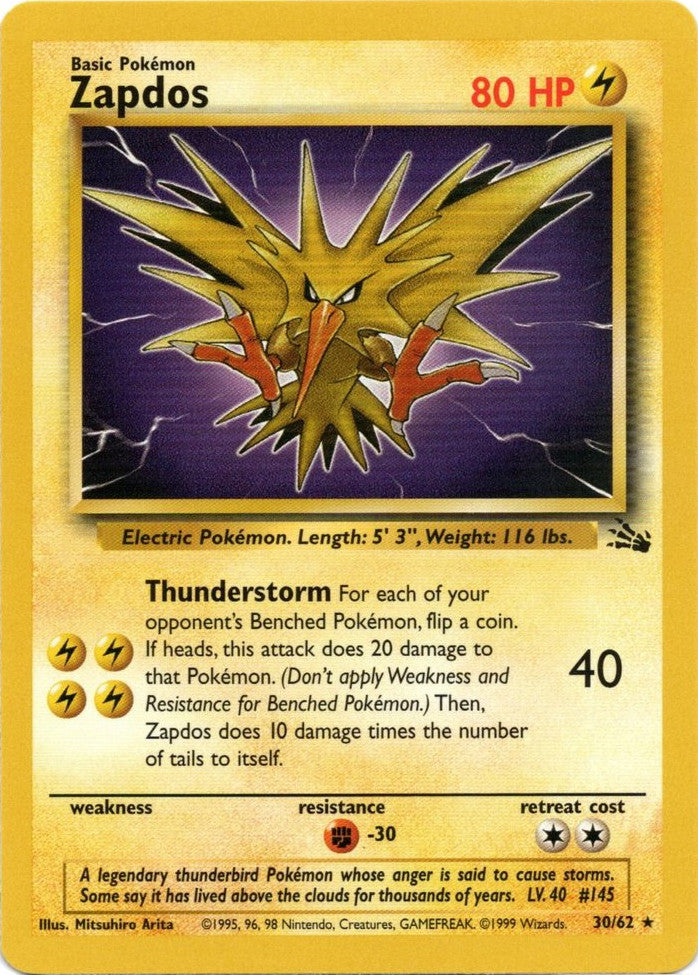 Zapdos (30/62) [Fossil Unlimited] | Silver Goblin