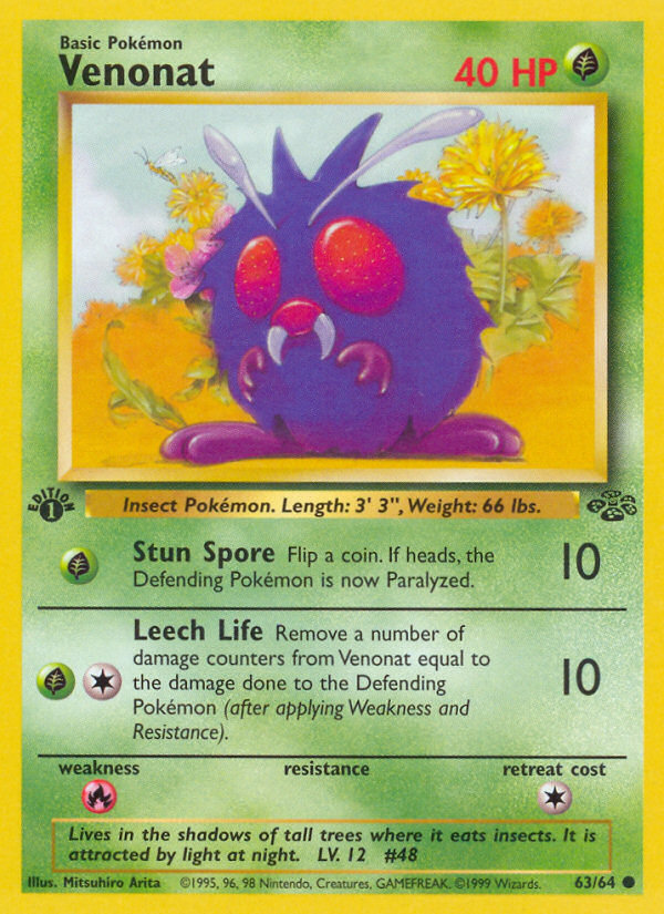 Venonat (63/64) [Jungle 1st Edition] | Silver Goblin