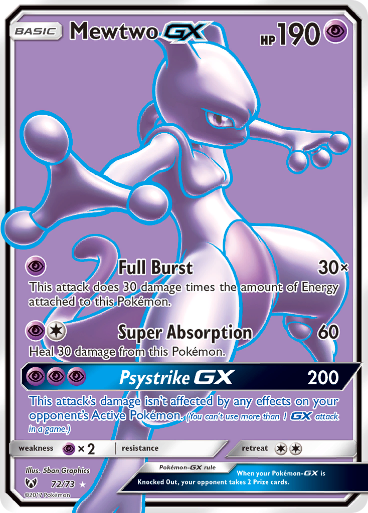 Mewtwo GX (72/73) [Sun & Moon: Shining Legends] | Silver Goblin