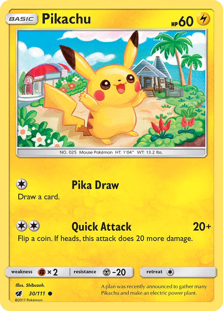 Pikachu (30/111) [Sun & Moon: Crimson Invasion] | Silver Goblin