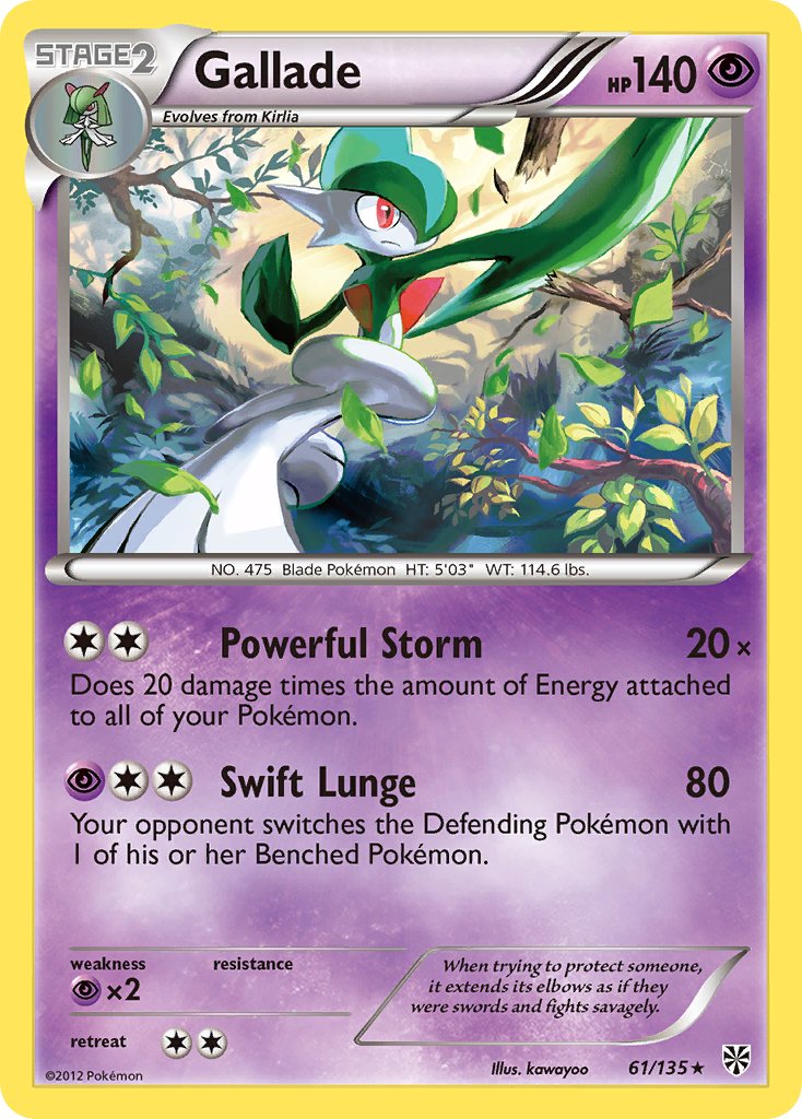 Gallade (61/135) (Cosmos Holo) (Blister Exclusive) [Black & White: Plasma Storm] | Silver Goblin