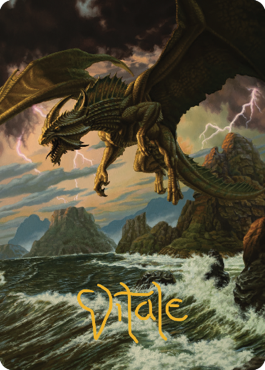 Ancient Bronze Dragon Art Card (03) (Gold-Stamped Signature) [Commander Legends: Battle for Baldur's Gate Art Series] | Silver Goblin