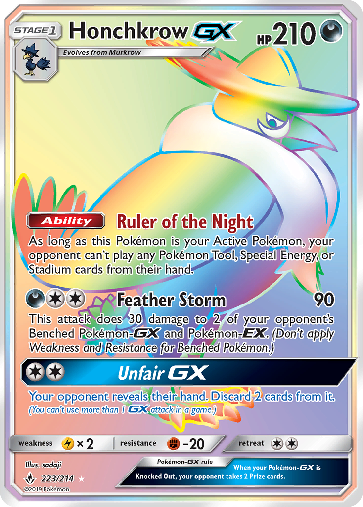 Honchkrow GX (223/214) [Sun & Moon: Unbroken Bonds] | Silver Goblin