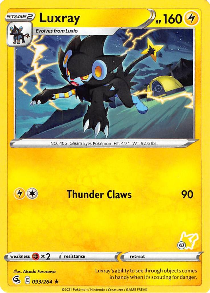 Luxray (093/264) (Pikachu Stamp #47) [Battle Academy 2022] | Silver Goblin