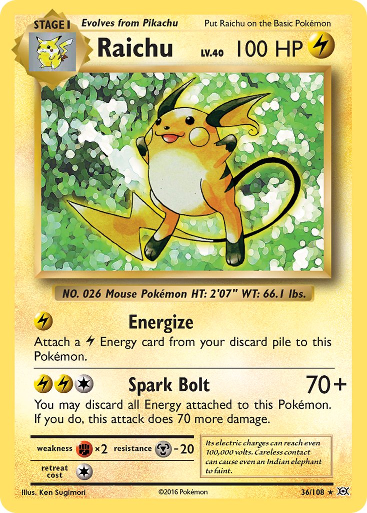 Raichu (36/108) (Theme Deck Exclusive) [XY: Evolutions] | Silver Goblin