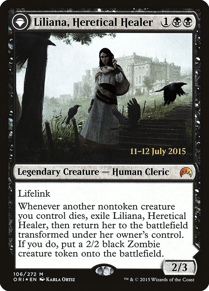 Liliana, Heretical Healer // Liliana, Defiant Necromancer (106s) Foil - Magic Origins Promos