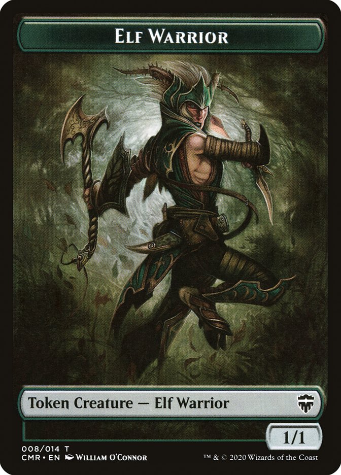 Elf Warrior // Rock Double-Sided Token [Commander Legends Tokens] | Silver Goblin
