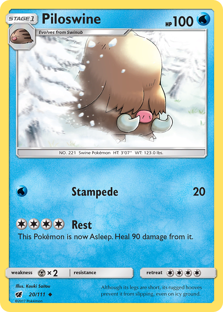 Piloswine (20/111) [Sun & Moon: Crimson Invasion] | Silver Goblin