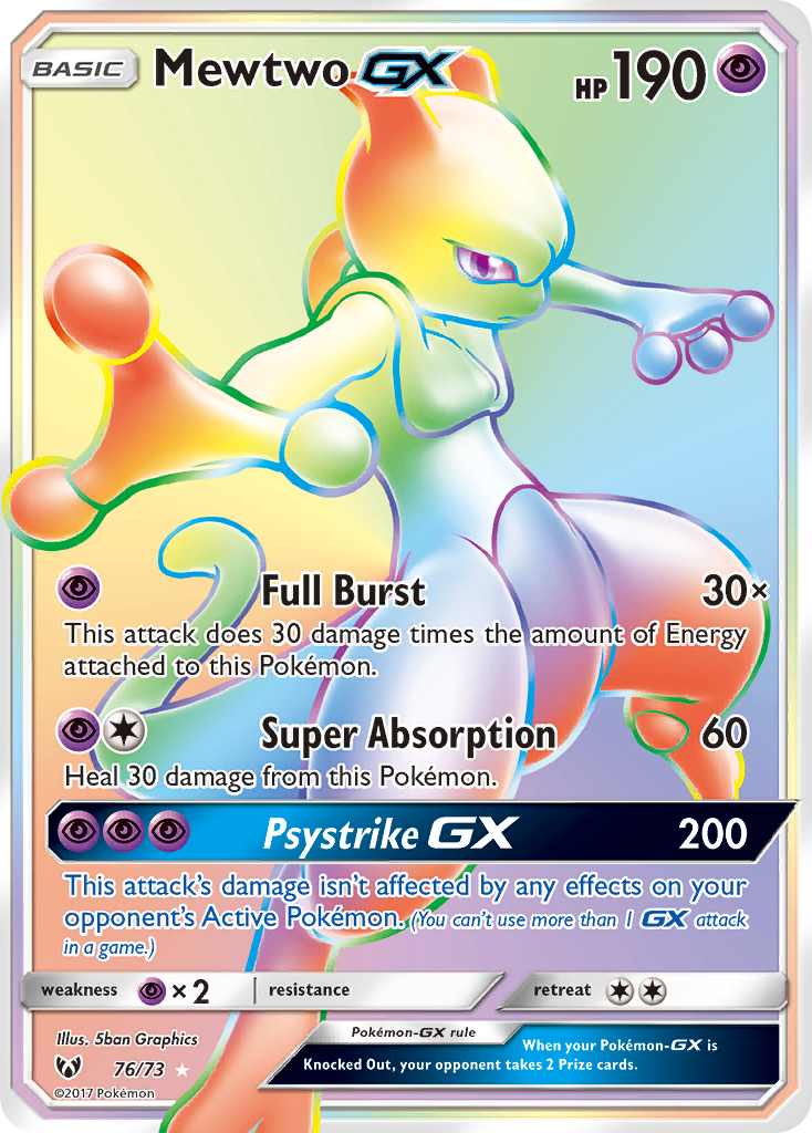 Mewtwo GX (76/73) [Sun & Moon: Shining Legends] | Silver Goblin