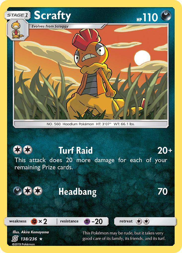 Scrafty (138/236) [Sun & Moon: Unified Minds] | Silver Goblin