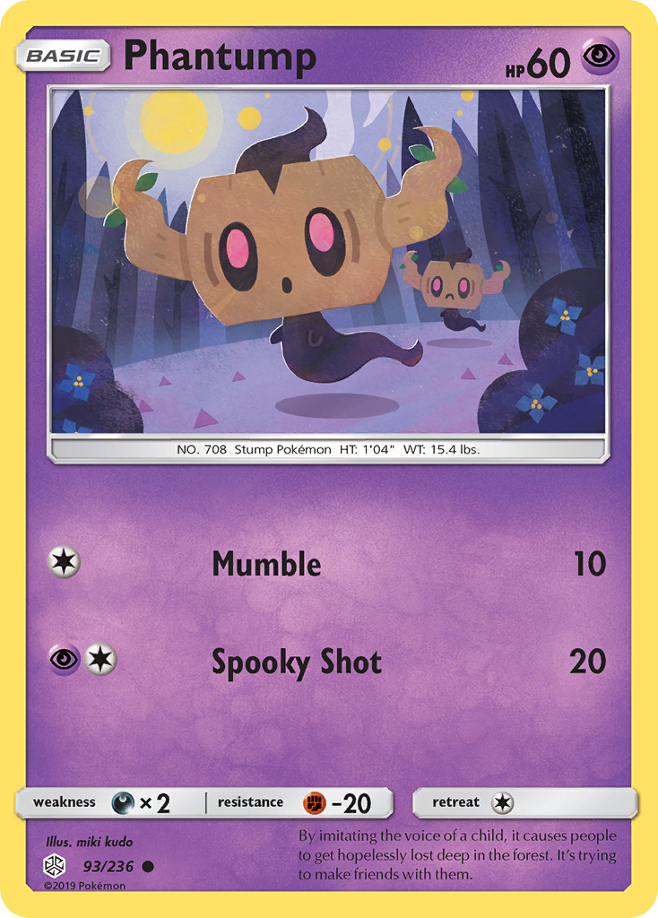 Phantump (93/236) [Sun & Moon: Cosmic Eclipse] | Silver Goblin