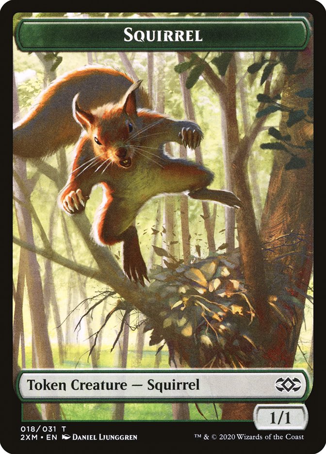 Demon // Squirrel Double-Sided Token [Double Masters Tokens] | Silver Goblin