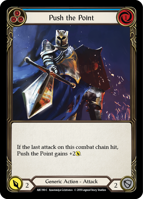 Push the Point (Blue) [ARC190-C] (Arcane Rising)  1st Edition Rainbow Foil | Silver Goblin