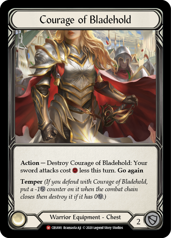 Courage of Bladehold [CRU081] (Crucible of War)  1st Edition Cold Foil | Silver Goblin