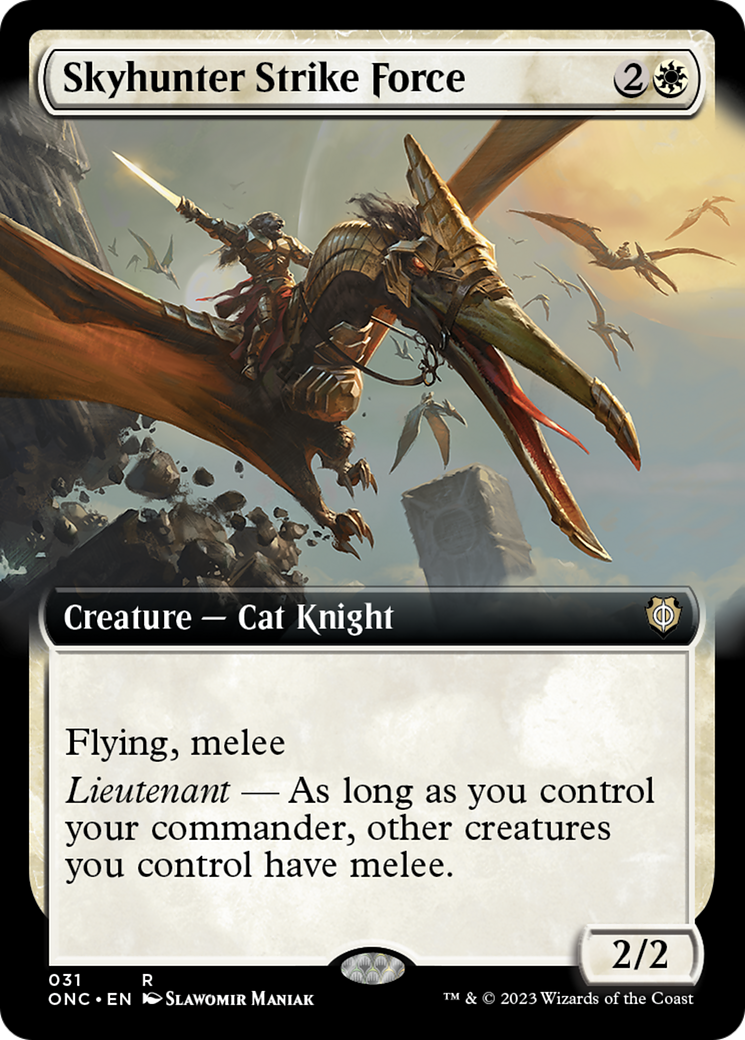 Skyhunter Strike Force (Extended Art) [Phyrexia: All Will Be One Commander] | Silver Goblin
