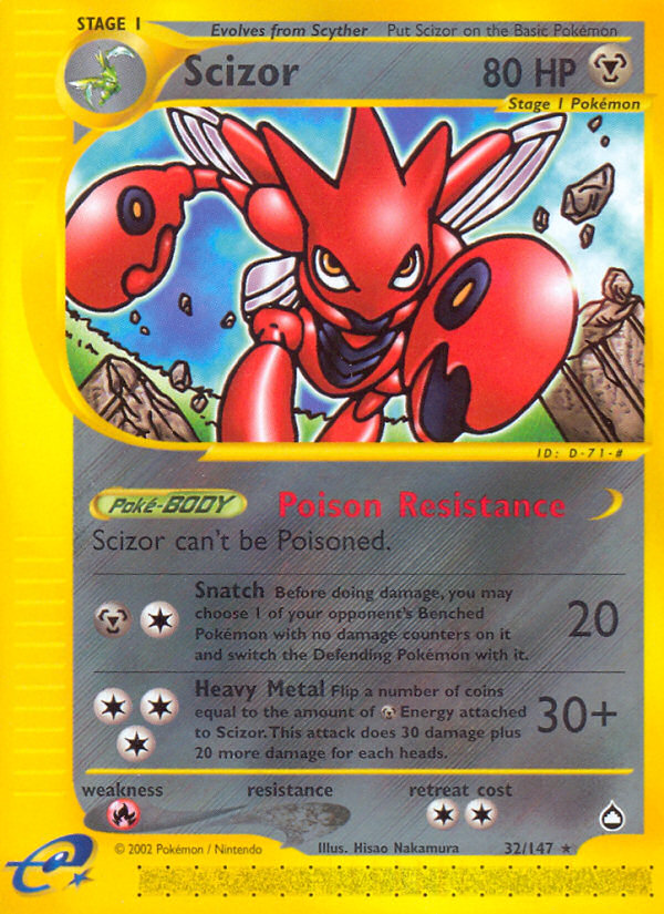 Scizor (32/147) [Aquapolis] | Silver Goblin