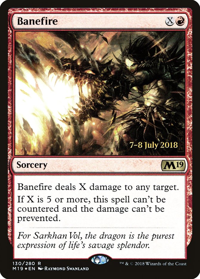 Banefire [Core Set 2019 Prerelease Promos] | Silver Goblin