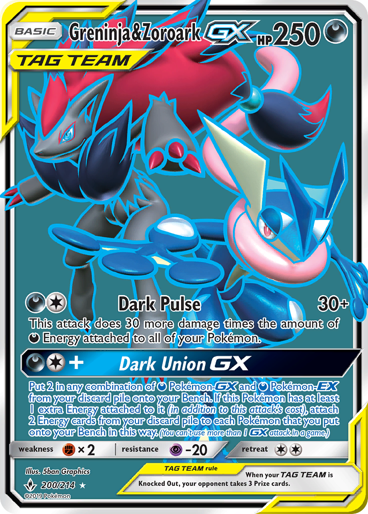 Greninja & Zoroark GX (200/214) [Sun & Moon: Unbroken Bonds] | Silver Goblin