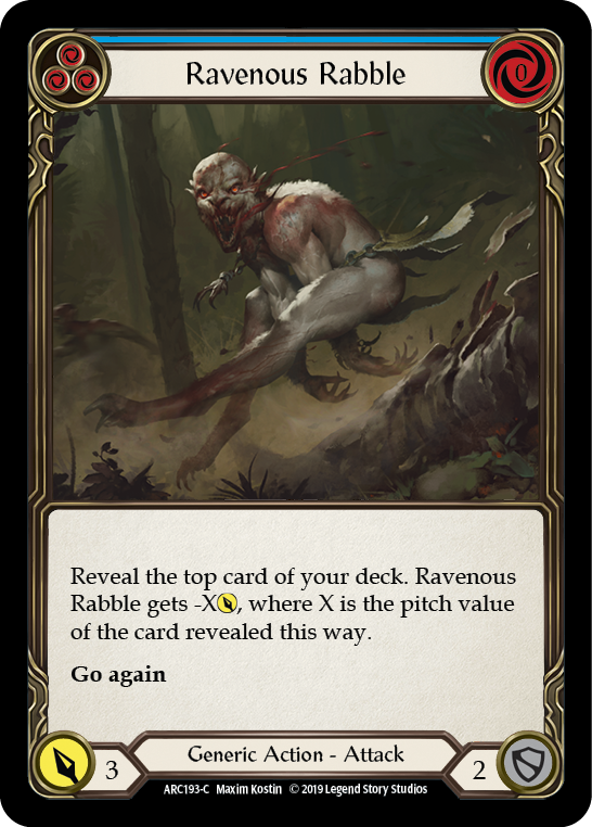 Ravenous Rabble (Blue) [ARC193-C] (Arcane Rising)  1st Edition Rainbow Foil | Silver Goblin