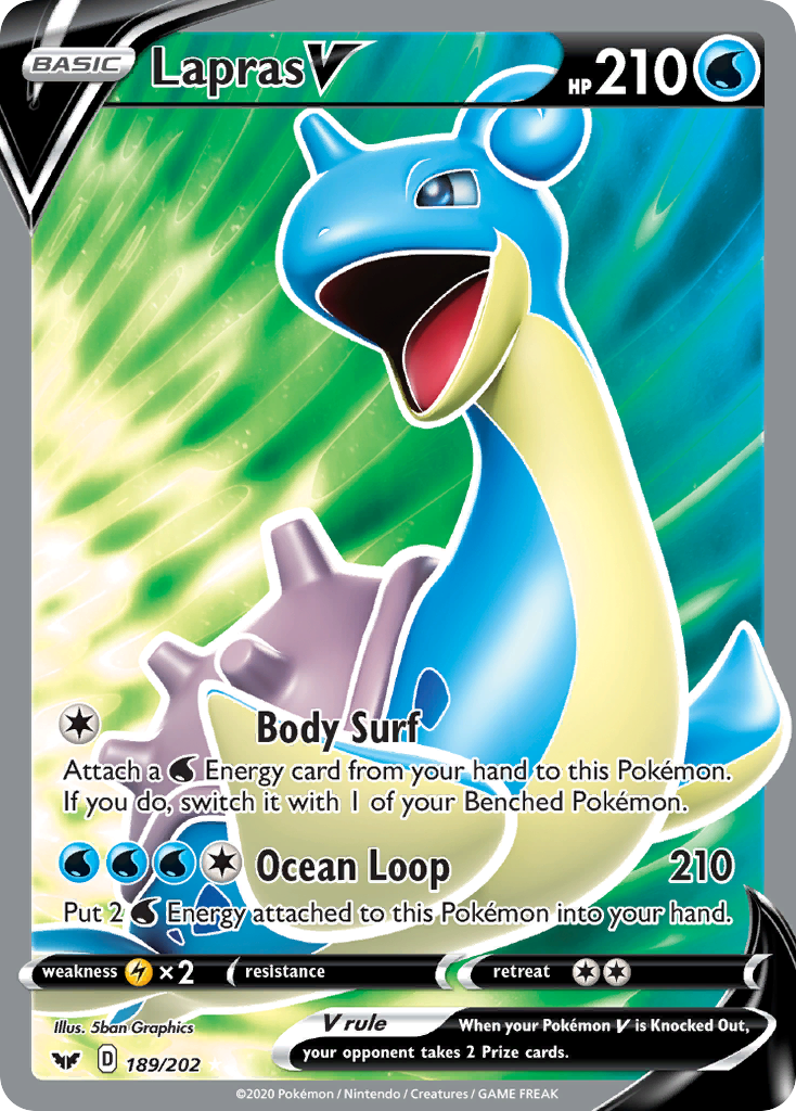 Lapras V (189/202) [Sword & Shield: Base Set] | Silver Goblin