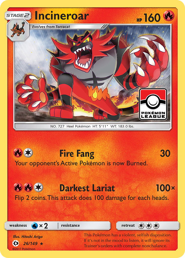 Incineroar (26/149) [Sun & Moon: Base Set] | Silver Goblin