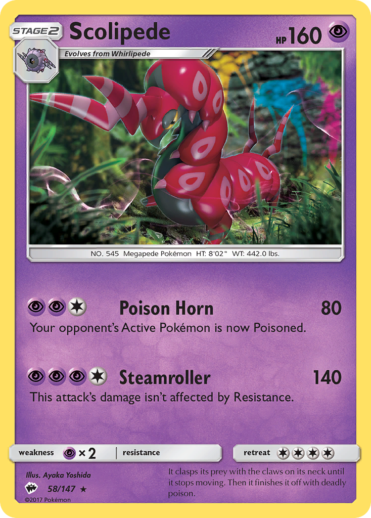 Scolipede (58/147) [Sun & Moon: Burning Shadows] | Silver Goblin