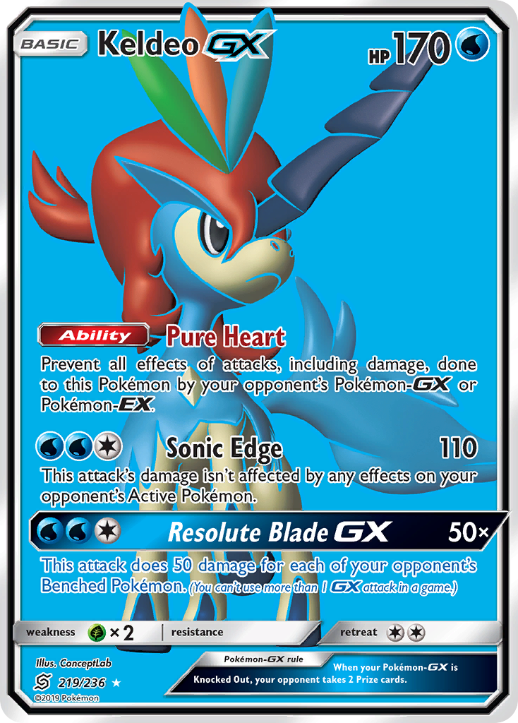 Keldeo GX (219/236) [Sun & Moon: Unified Minds] | Silver Goblin