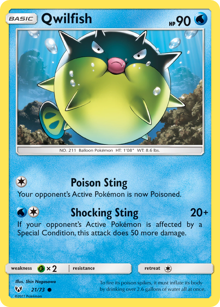 Qwilfish (21/73) [Sun & Moon: Shining Legends] | Silver Goblin