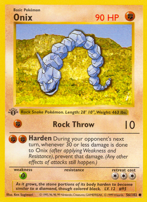 Onix (56/102) (Shadowless) [Base Set 1st Edition] | Silver Goblin