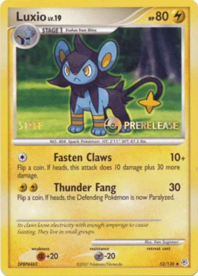 Luxio (52/130) (Prerelease Promo Staff) [Nintendo: Black Star Promos] | Silver Goblin