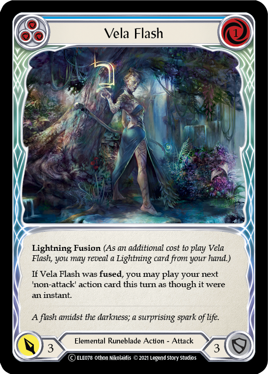 Vela Flash (Blue) [U-ELE078] (Tales of Aria Unlimited)  Unlimited Rainbow Foil | Silver Goblin