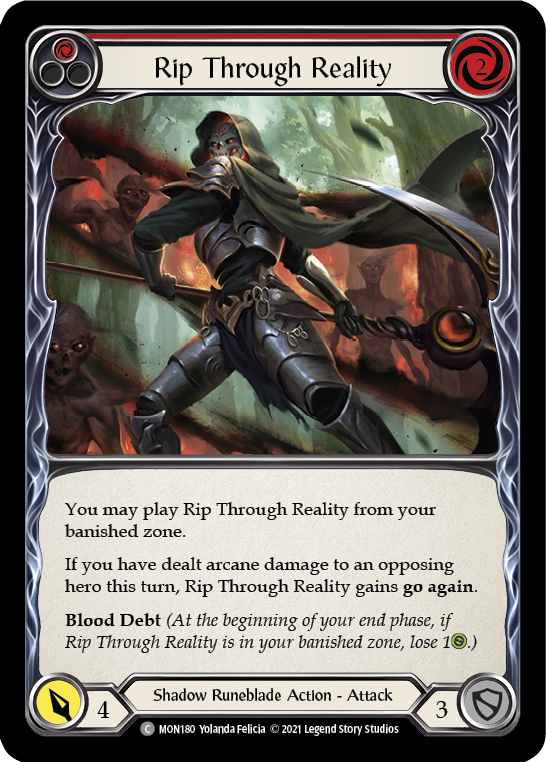 Rip Through Reality (Red) [MON180-RF] (Monarch)  1st Edition Rainbow Foil | Silver Goblin