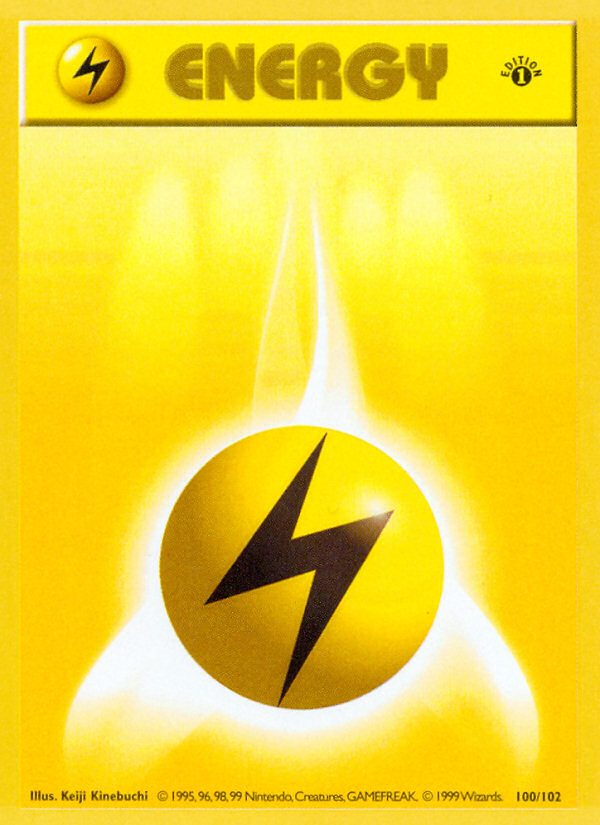 Lightning Energy (100/102) (Shadowless) [Base Set 1st Edition] | Silver Goblin