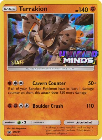 Terrakion (SM205) (Staff Prerelease Promo) [Sun & Moon: Black Star Promos] | Silver Goblin