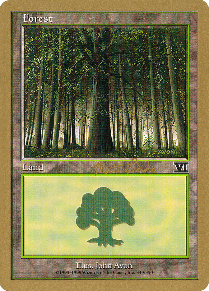 Forest (ml349) (Matt Linde) [World Championship Decks 1999] | Silver Goblin